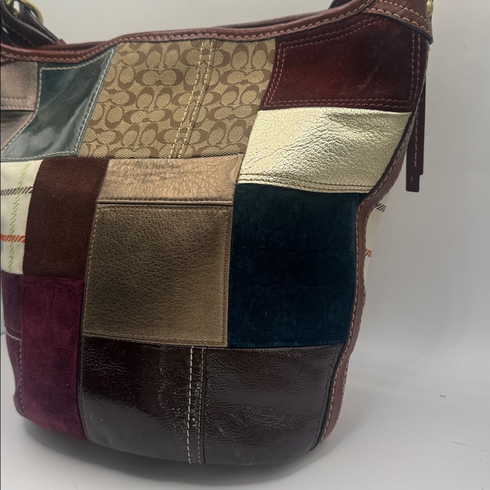 Coach Bleeker Holiday Patchwork Duffle Bag - Picture 14 of 17